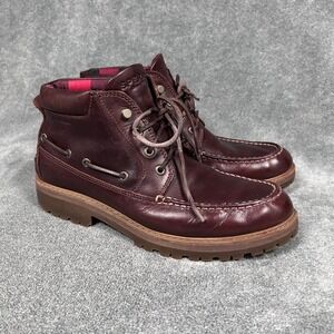 Sperry Top-Sider Lug Chukka Boots Waterproof Burgundy Leather Mens 8
